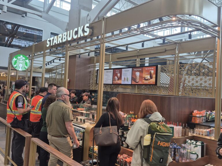 Starbucks is on A Gates, Center Core Mezzanine