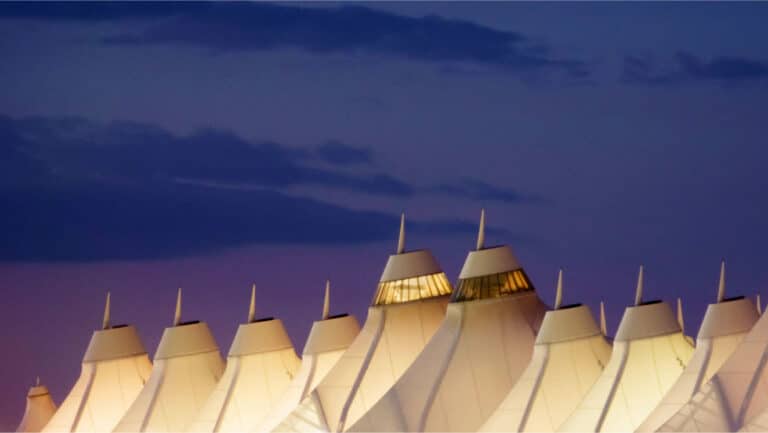 Picture of DEN's tent roof at night.