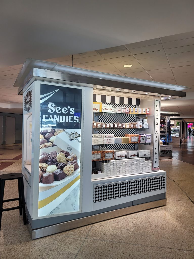 See's Candies kiosk on B Gates
