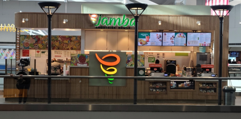 Jamba Juice is on B Gates, Center Core Mezzanine