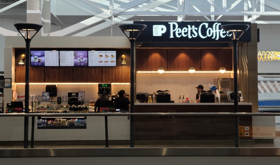 Peet's Coffee is on B Gates, Center Core Mezzanine