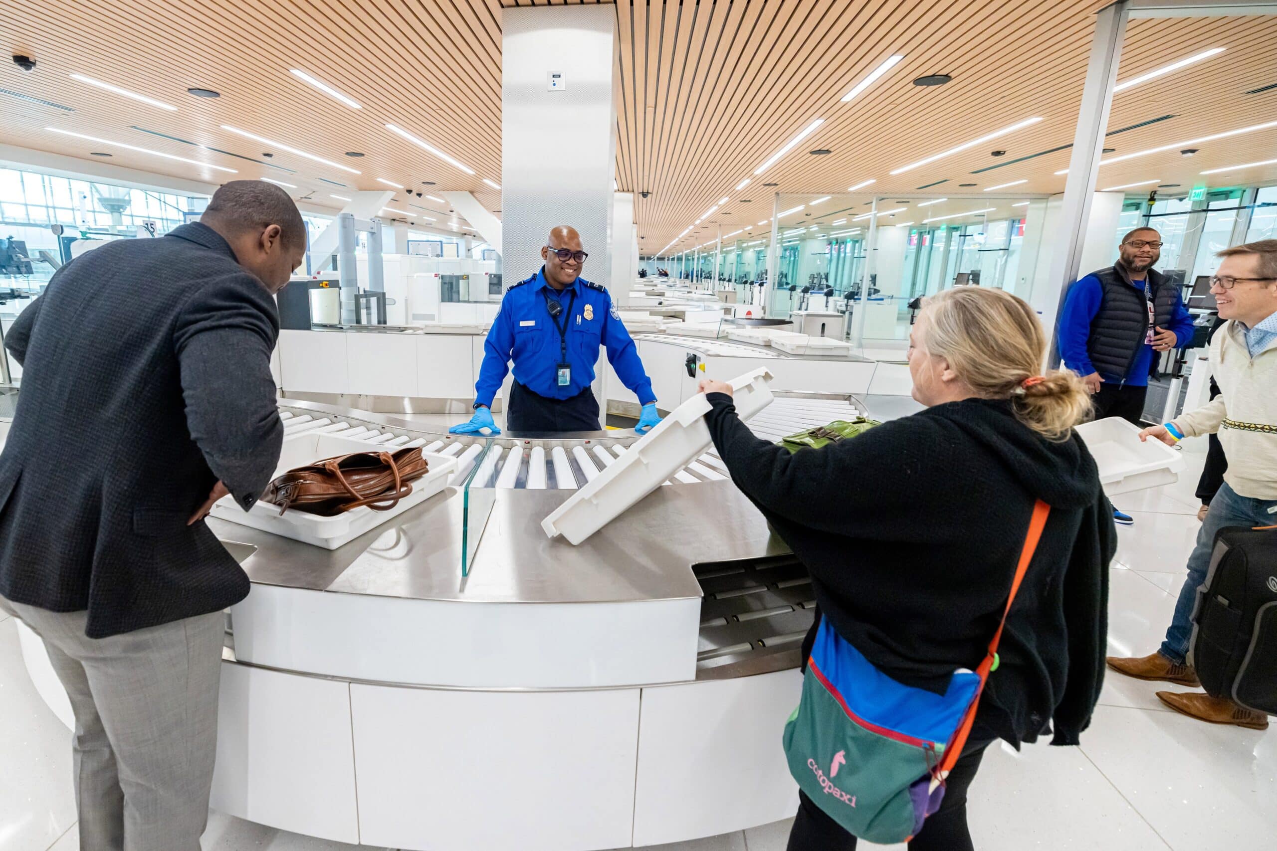 Passengers are screened at DEN's new West Security Checkpoint