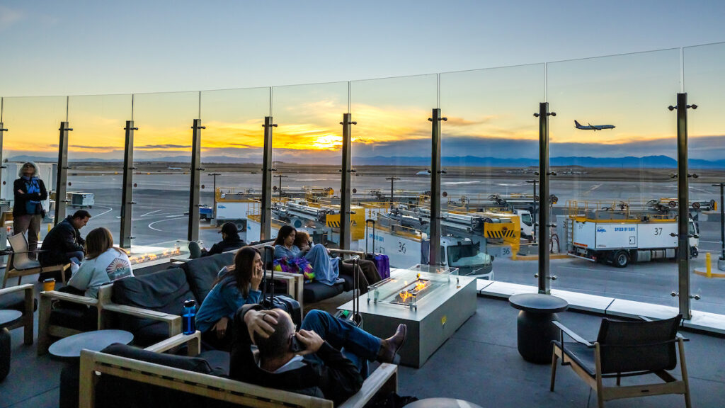 The patio on B Gates west offers a fire pit
