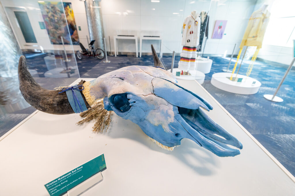 A display in the art exhibit "Lines of Continuance"